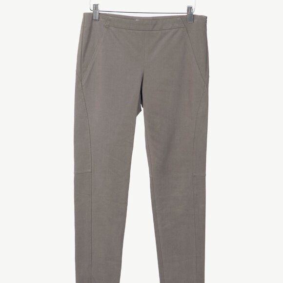 Brunello Cucinelli Taupe Grey Cotton-Twill Leggings - Picture 1 of 10